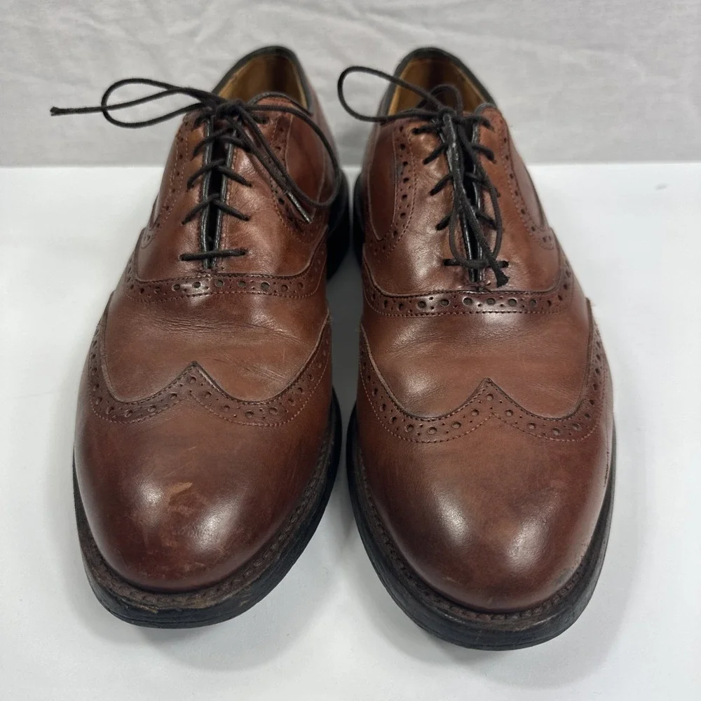ALLEN EDMONDS Birmingham‎ Mens 10D Dress Shoes Brown Wingtip Leather Oxford